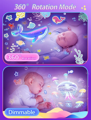 Eigther projector night light starry sky film helps spark imagination while softly lighting the room.