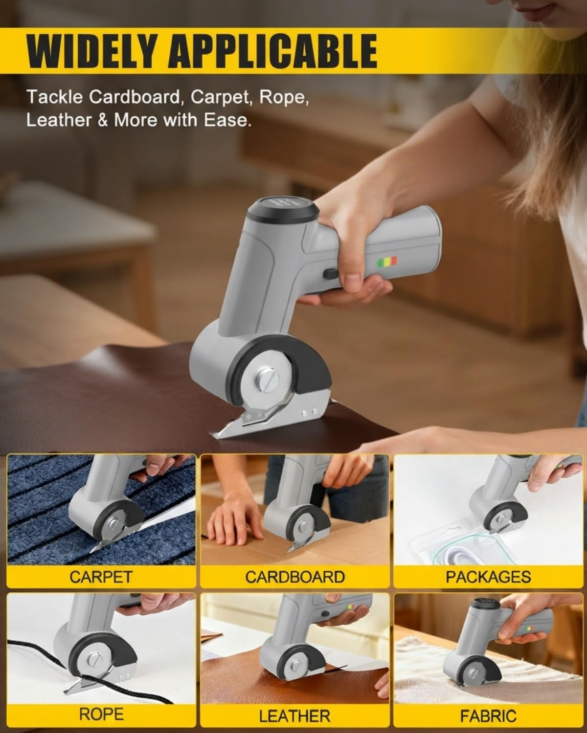EiGuoerl 4V cordless scissors rotating blade head for versatile left and right handed use.