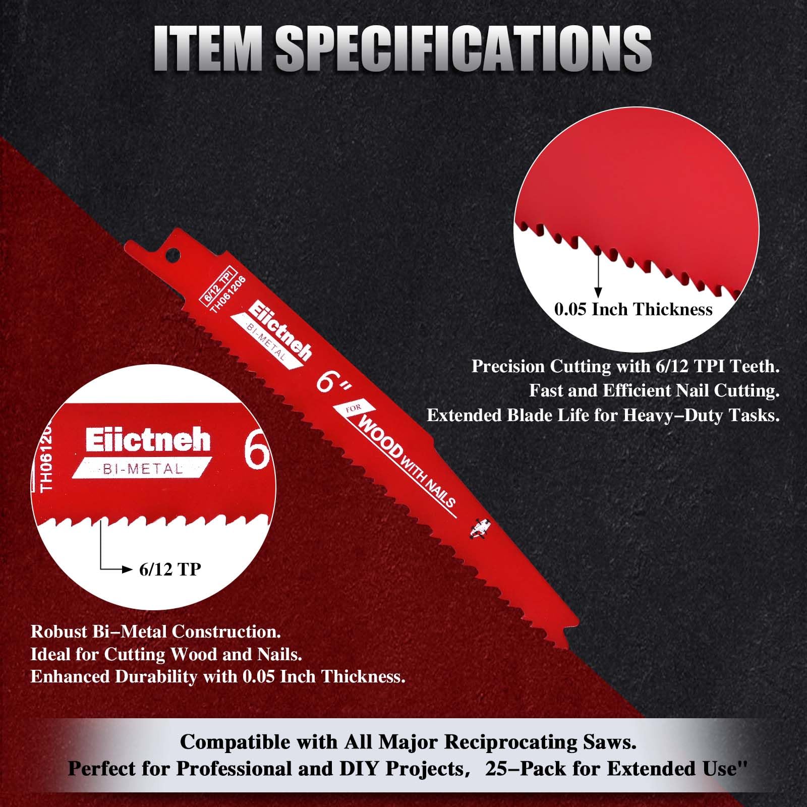 Durable 1.27 mm bi-metal blades stand up to heavy-duty use with heat resistance.