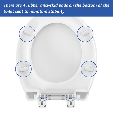 Eillbar round seat with four stability bumpers preventing wobble.