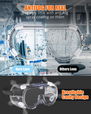 EinKau anti-fog goggles over glasses side view showing indirect venting