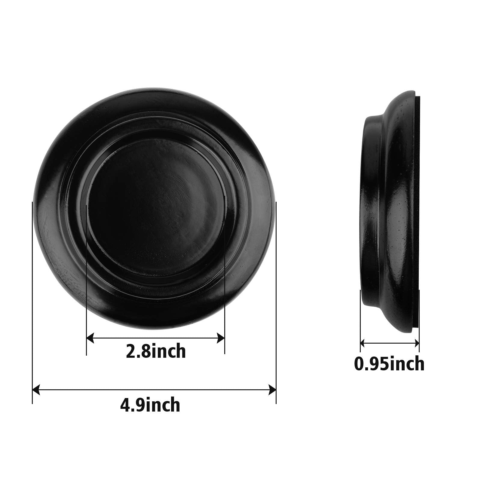 Eison black caster cups blended with dark flooring