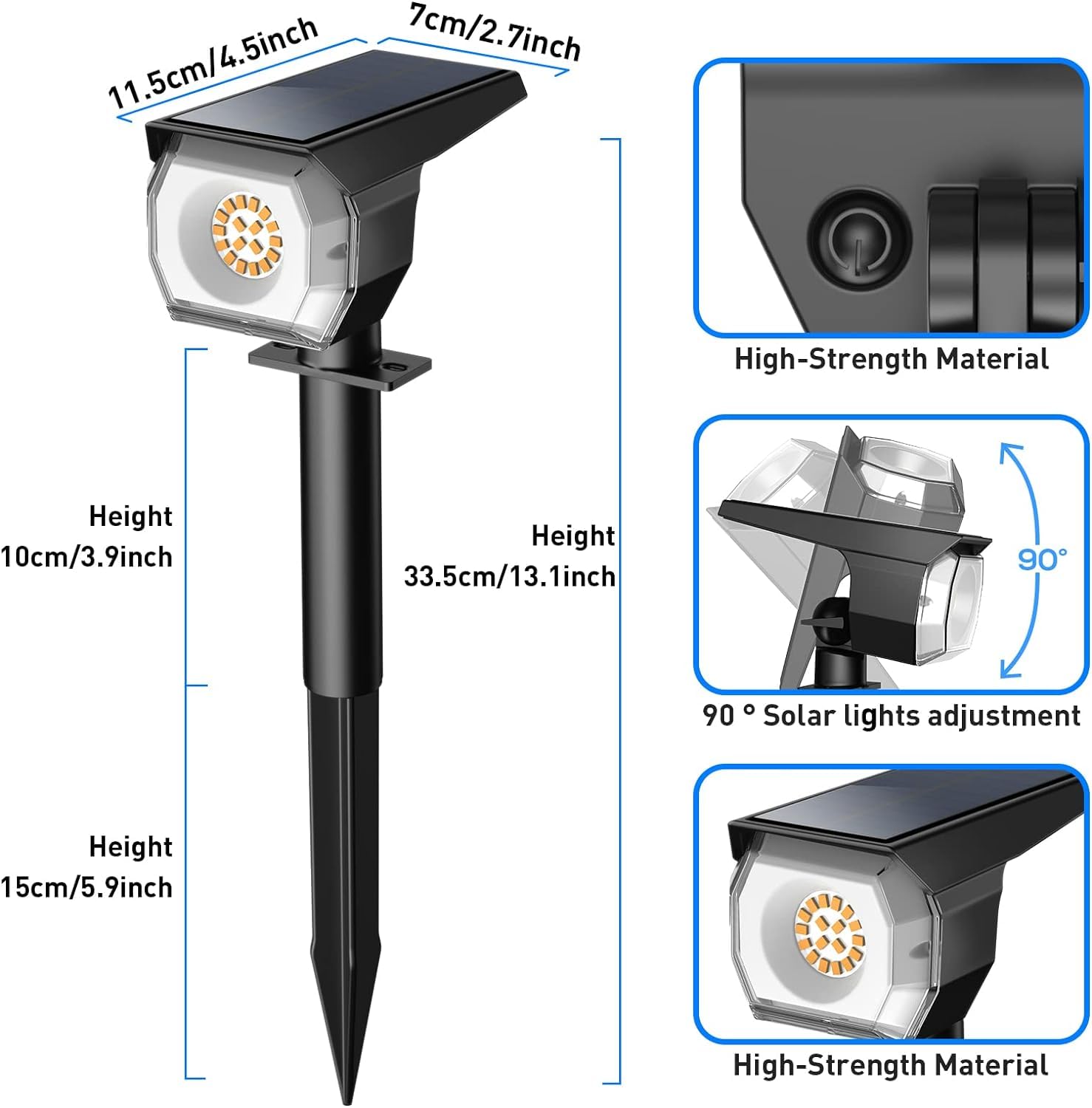 EIUIO spot lights auto on/off for effortless nightly security lighting.
