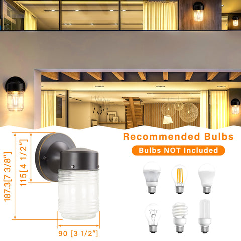 EJIAXIN clear tempered glass shade delivers bright illumination along paths