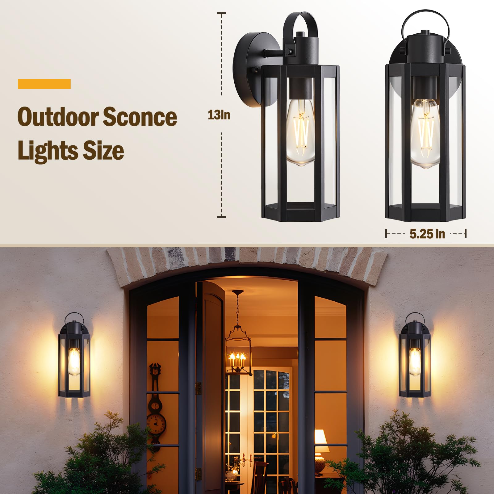EJIAXIN black exterior light enhances modern house exterior decor.