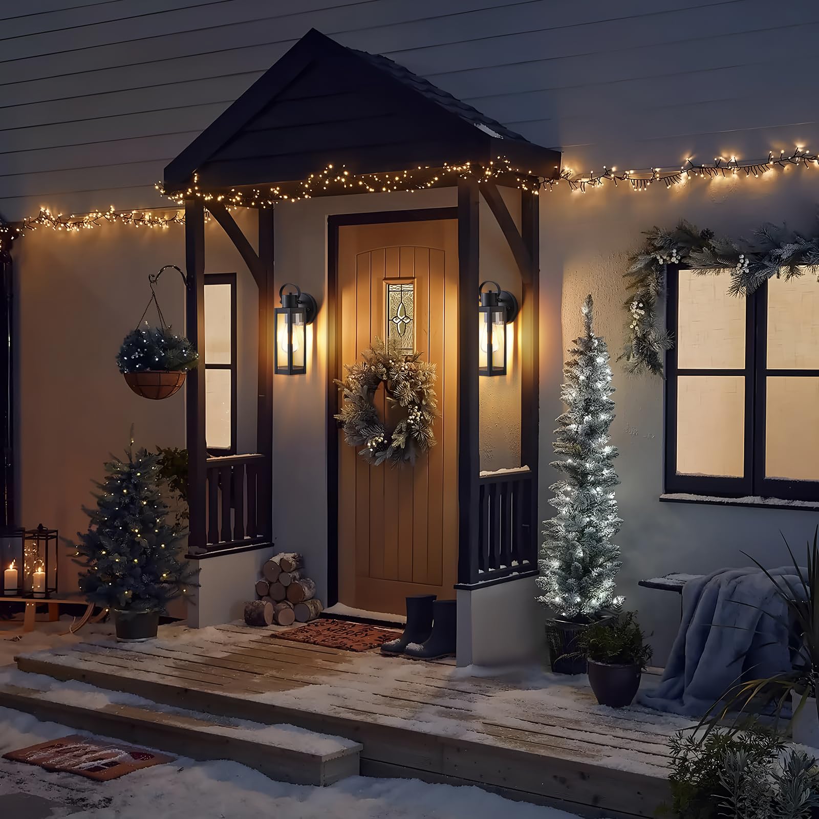 EJIAXIN weatherproof lantern brightens garages and entryways.
