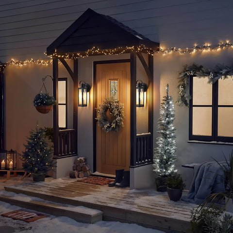 EJIAXIN weatherproof lantern brightens garages and entryways.