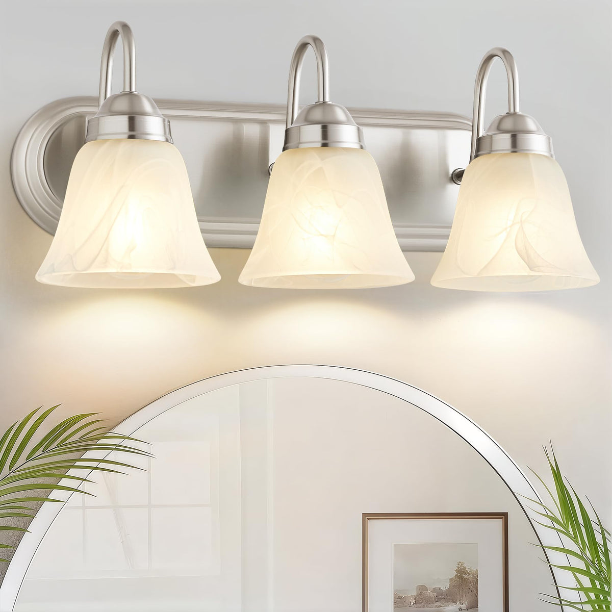 EJIAXIN 3-light vanity lights over mirror brighten bathroom space