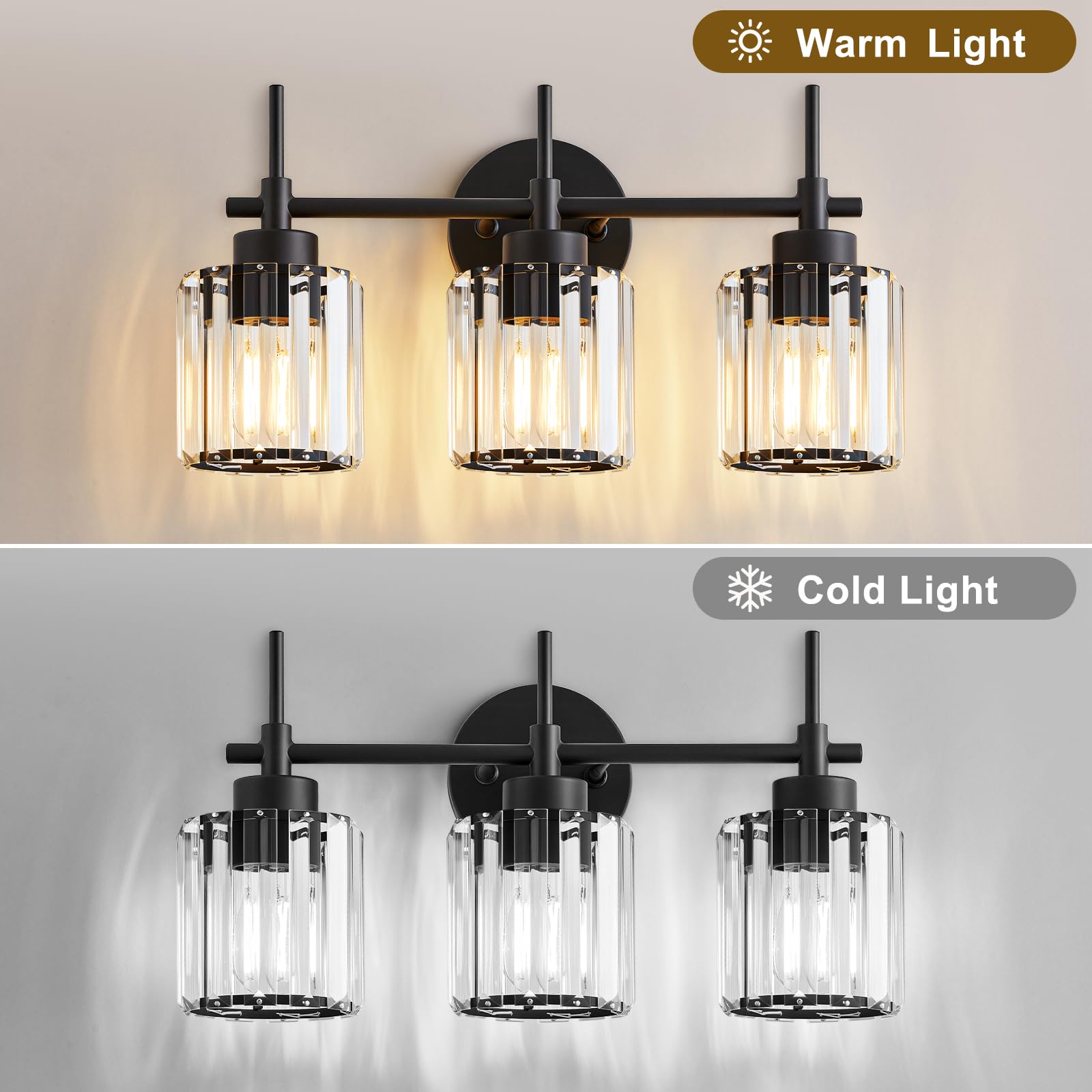 EJIAXIN crystal vanity light over mirror provides bright, even task lighting for grooming