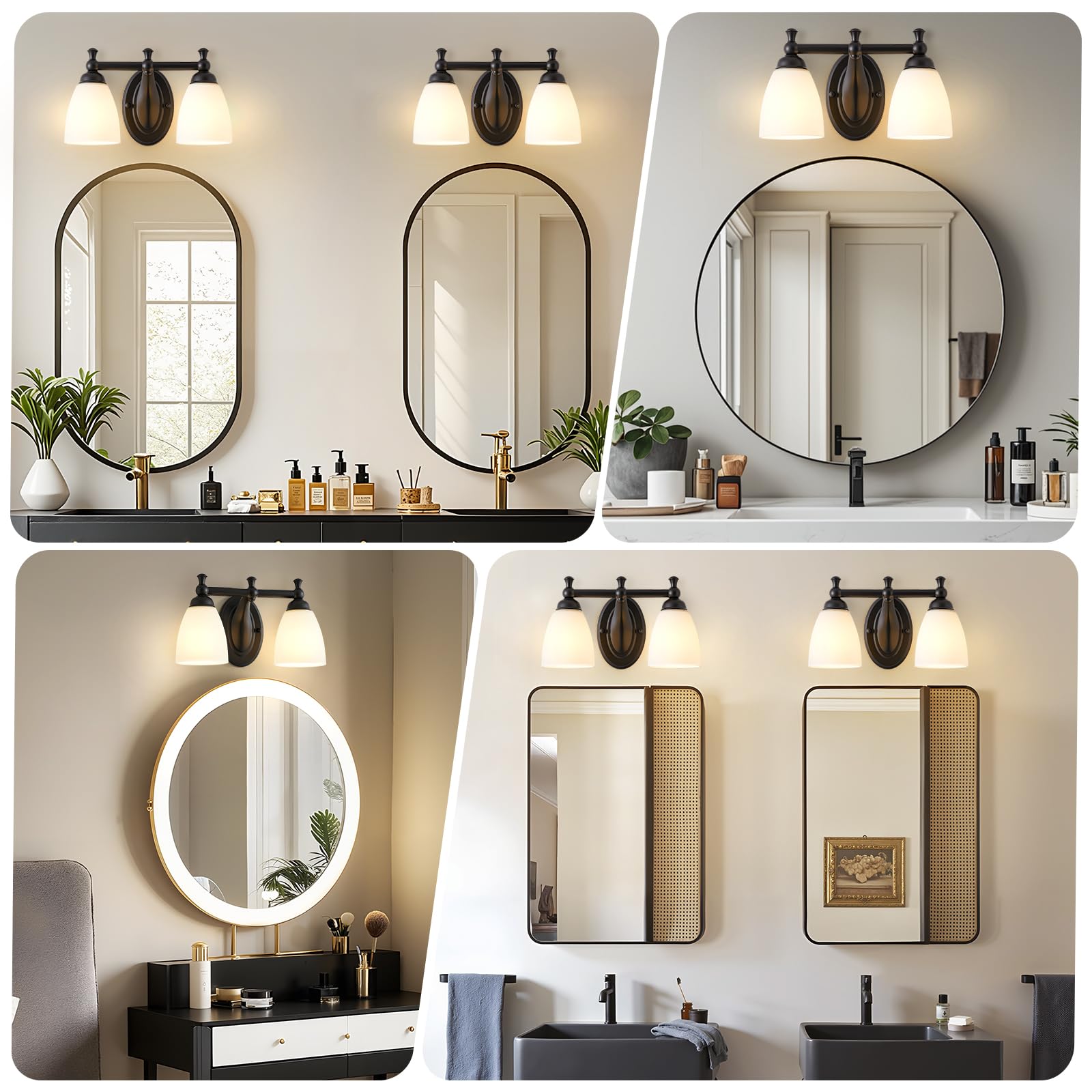 EJIAXIN vanity light suitable for bedrooms, living rooms, and entryways in black.