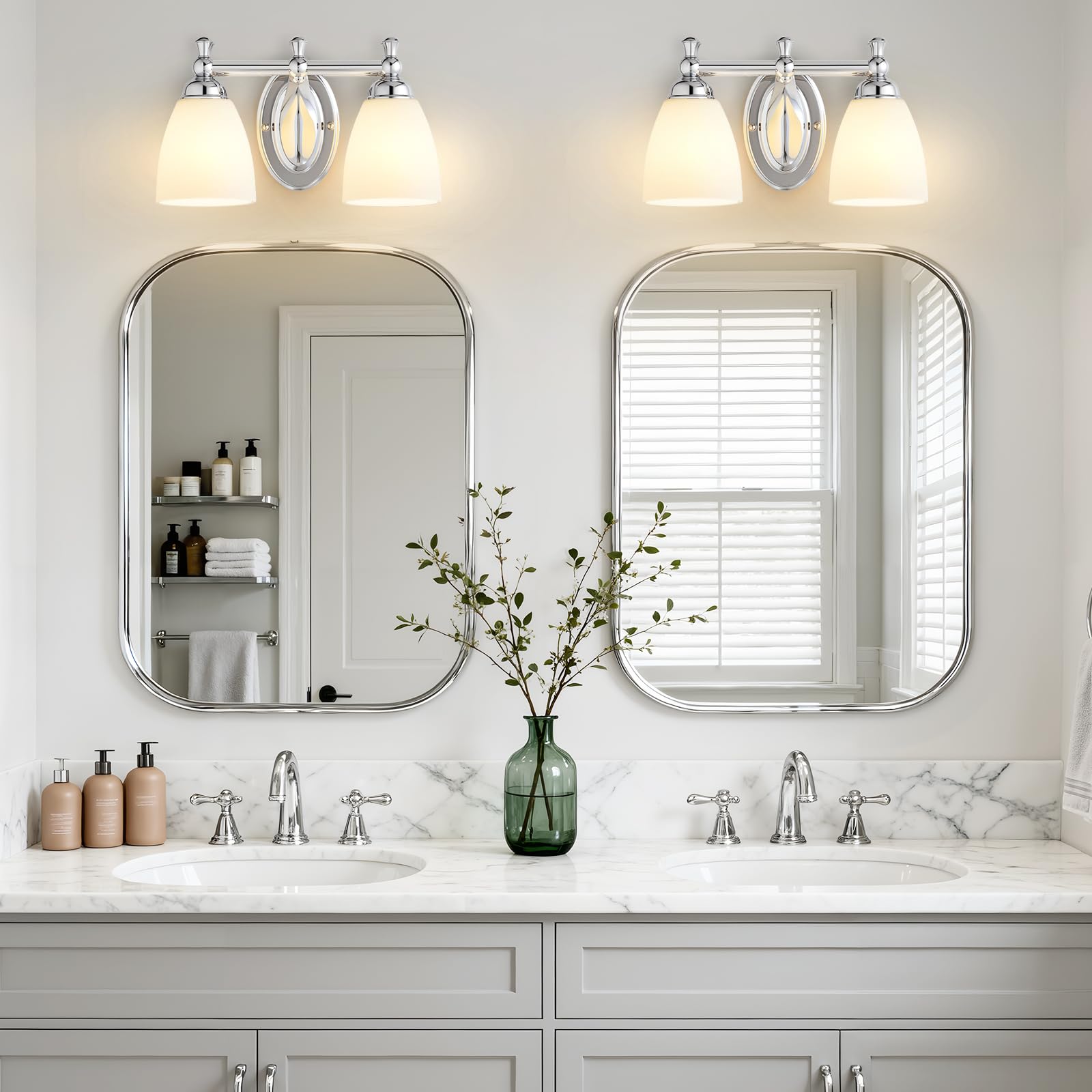 EJIAXIN chrome bedroom vanity light complements dressing spaces.