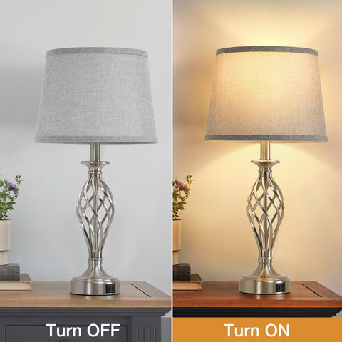 EJIAXIN bedside lamp featuring spiral cage base and modern design