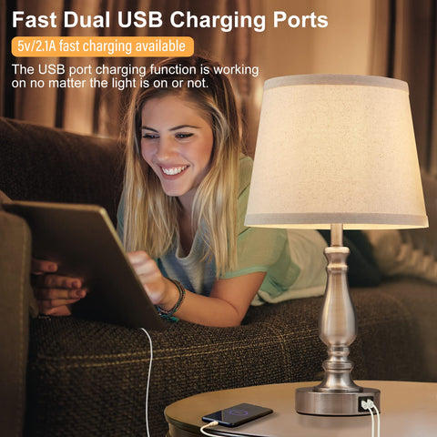 EJIAXIN two-pack bedside lamps for coordinated lighting in bedrooms