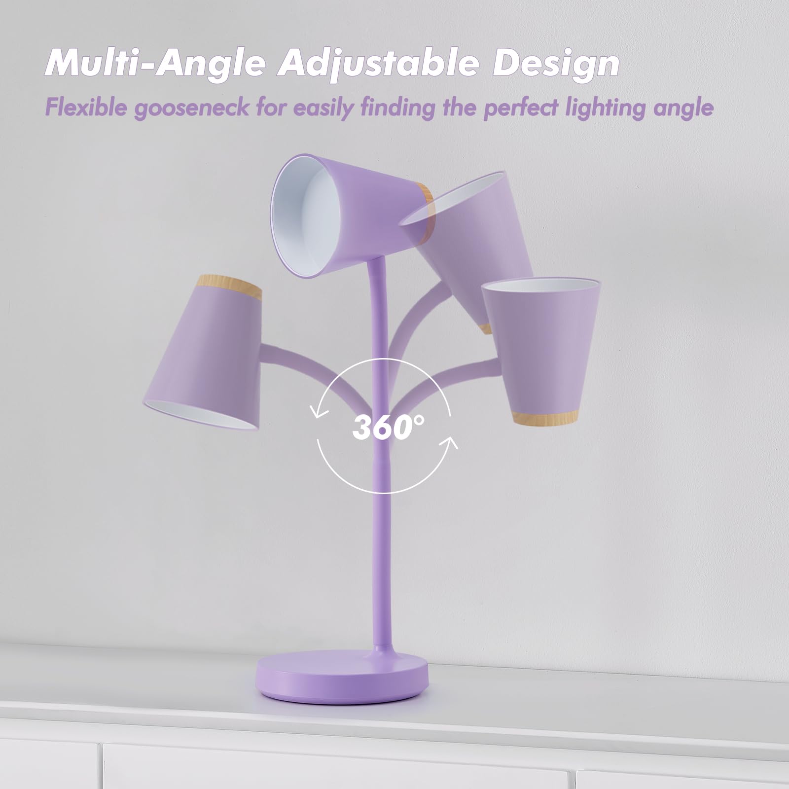 Bedside reading light by EJIAXIN in a dorm room setup for late-night reading
