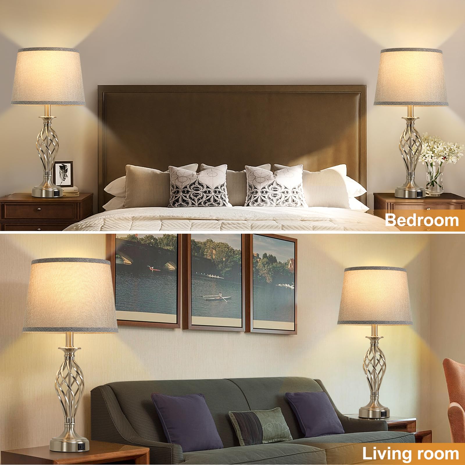 EJIAXIN brushed nickel base adds elegance and durability to the lamp