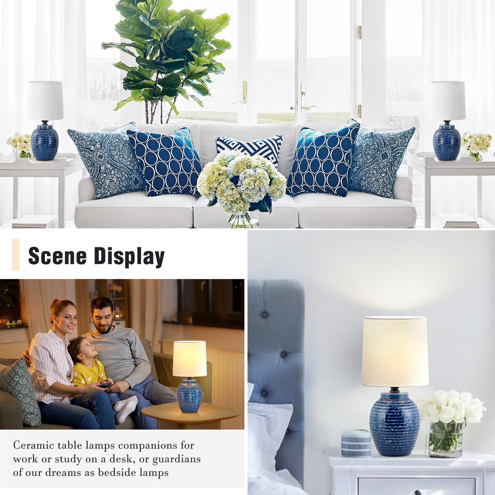 EJIAXIN compact 13.75-inch lamp fits small spaces neatly.