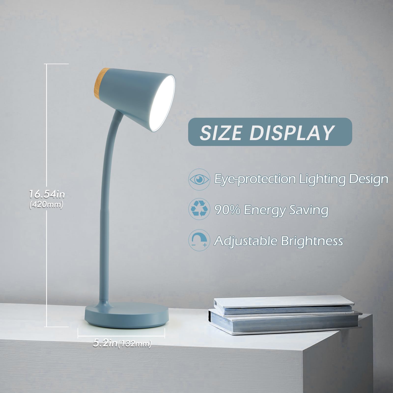 EJIAXIN compact ABS desk lamp offers durable bedside lighting.