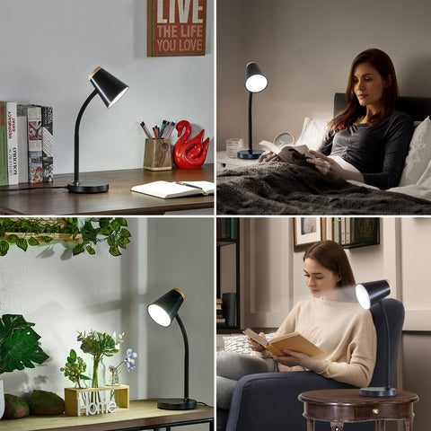 EJIAXIN desk lamp in a dorm room setup on a small desk