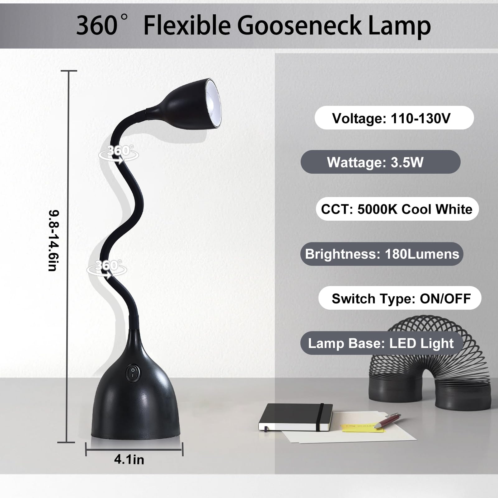 Sturdy base keeps the EJIAXIN lamp stable on crowded desks