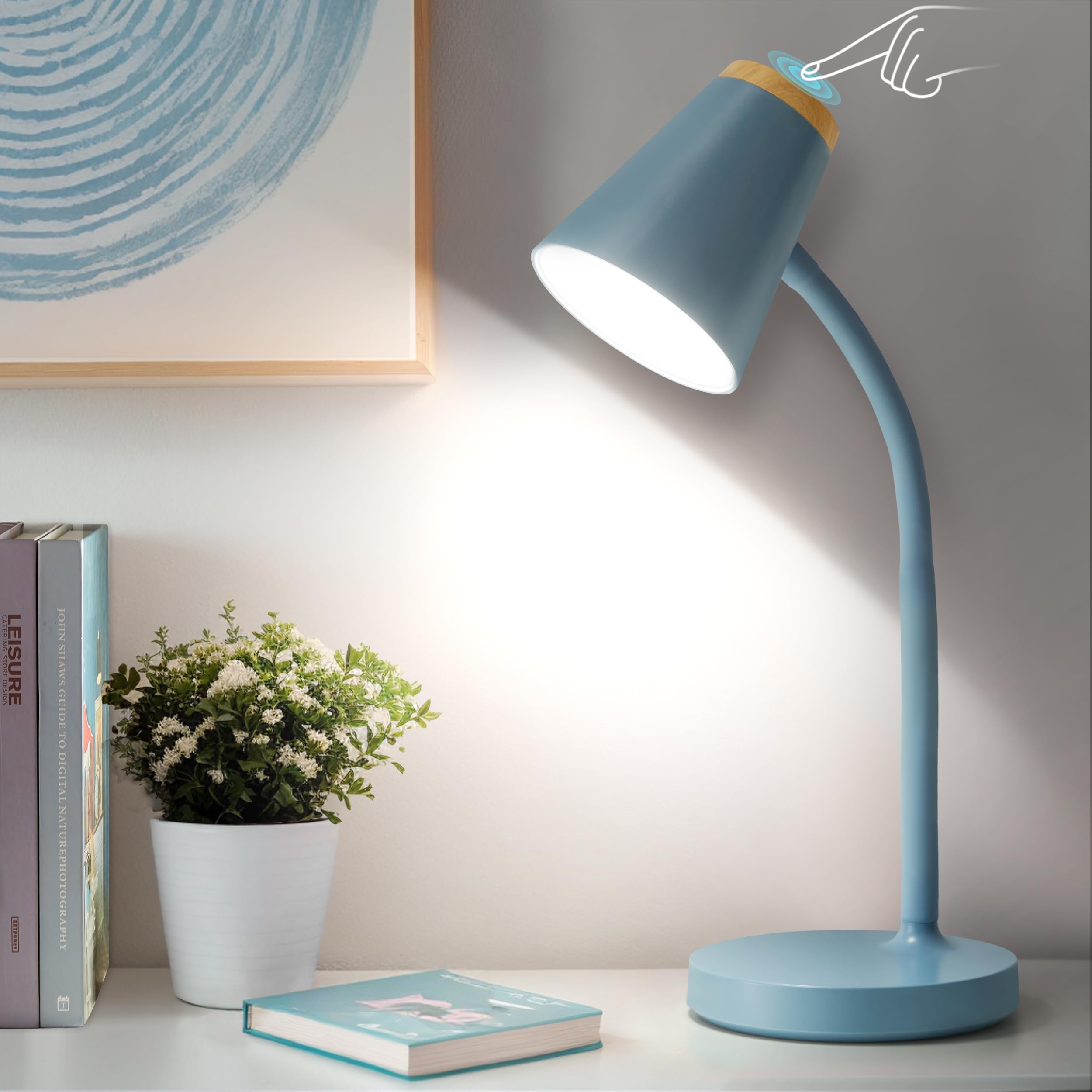 EJIAXIN desk lamp with touch switch and brightness control for precise reading.