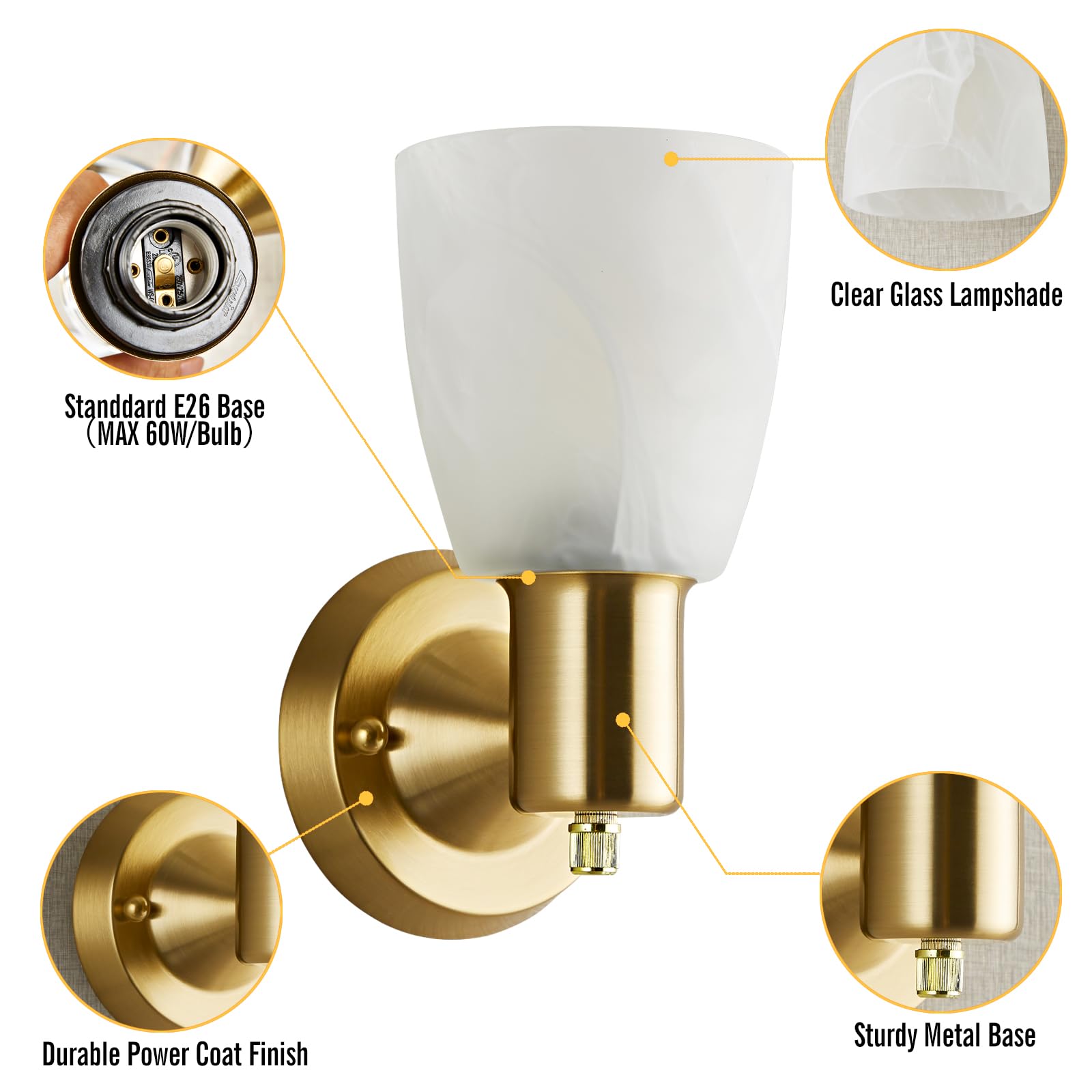 EJIAXIN compatible with E26 bulbs for versatile styles