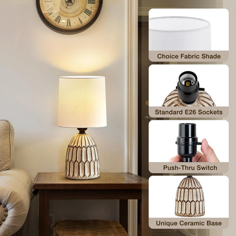 EJIAXIN table lamps with E26 socket support a range of bulbs for customization.