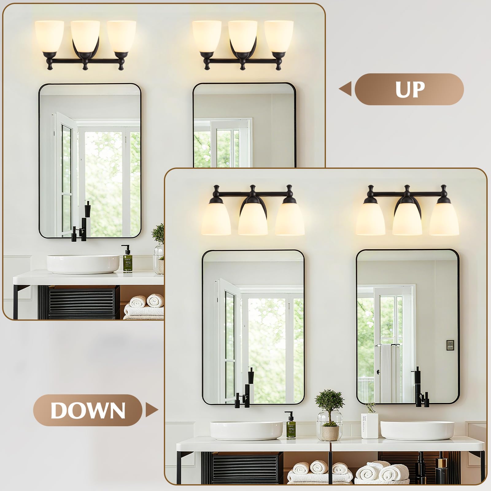EJIAXIN vanity light offers easy installation with included hardware