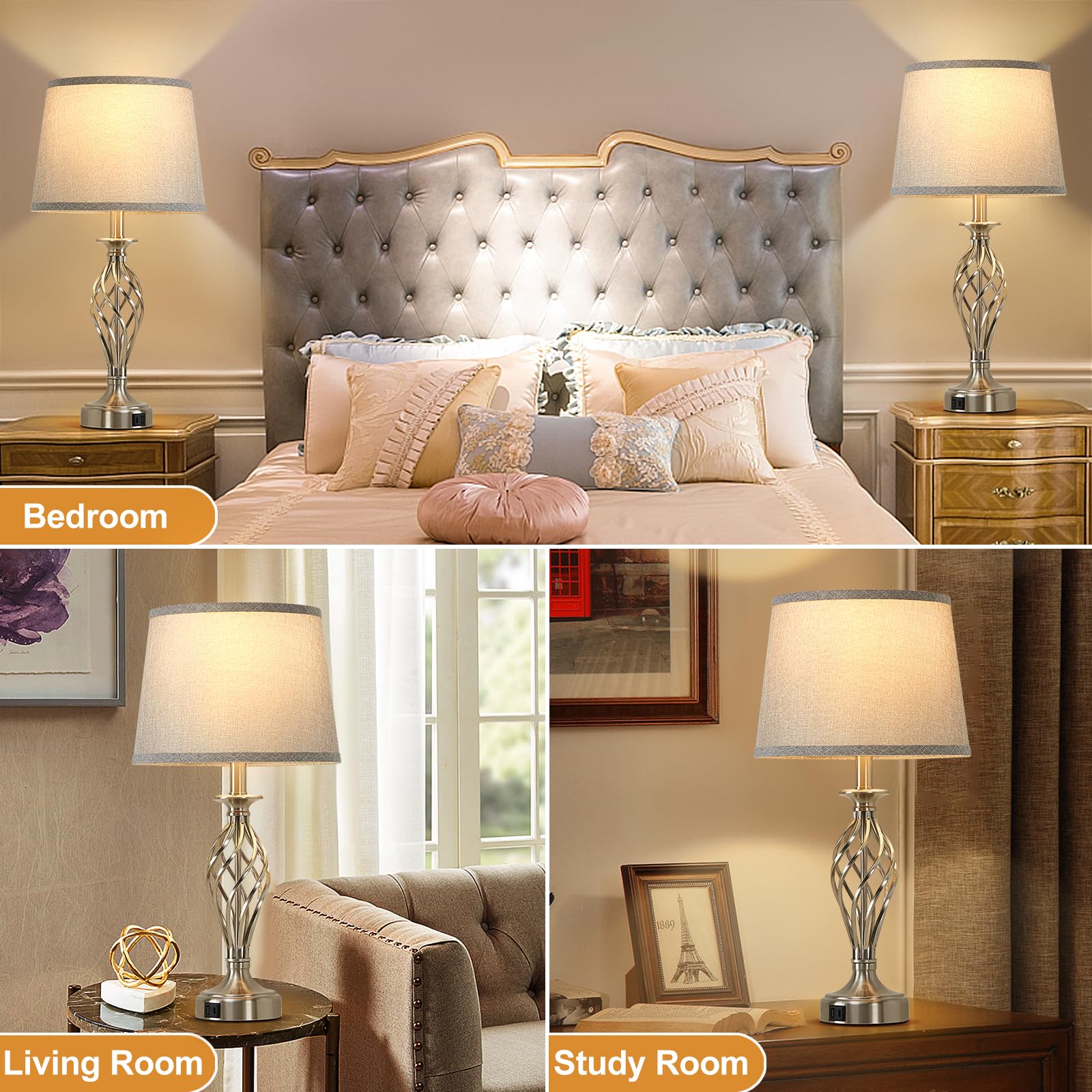 EJIAXIN energy-saving LED bulbs included for steady, warm-white light
