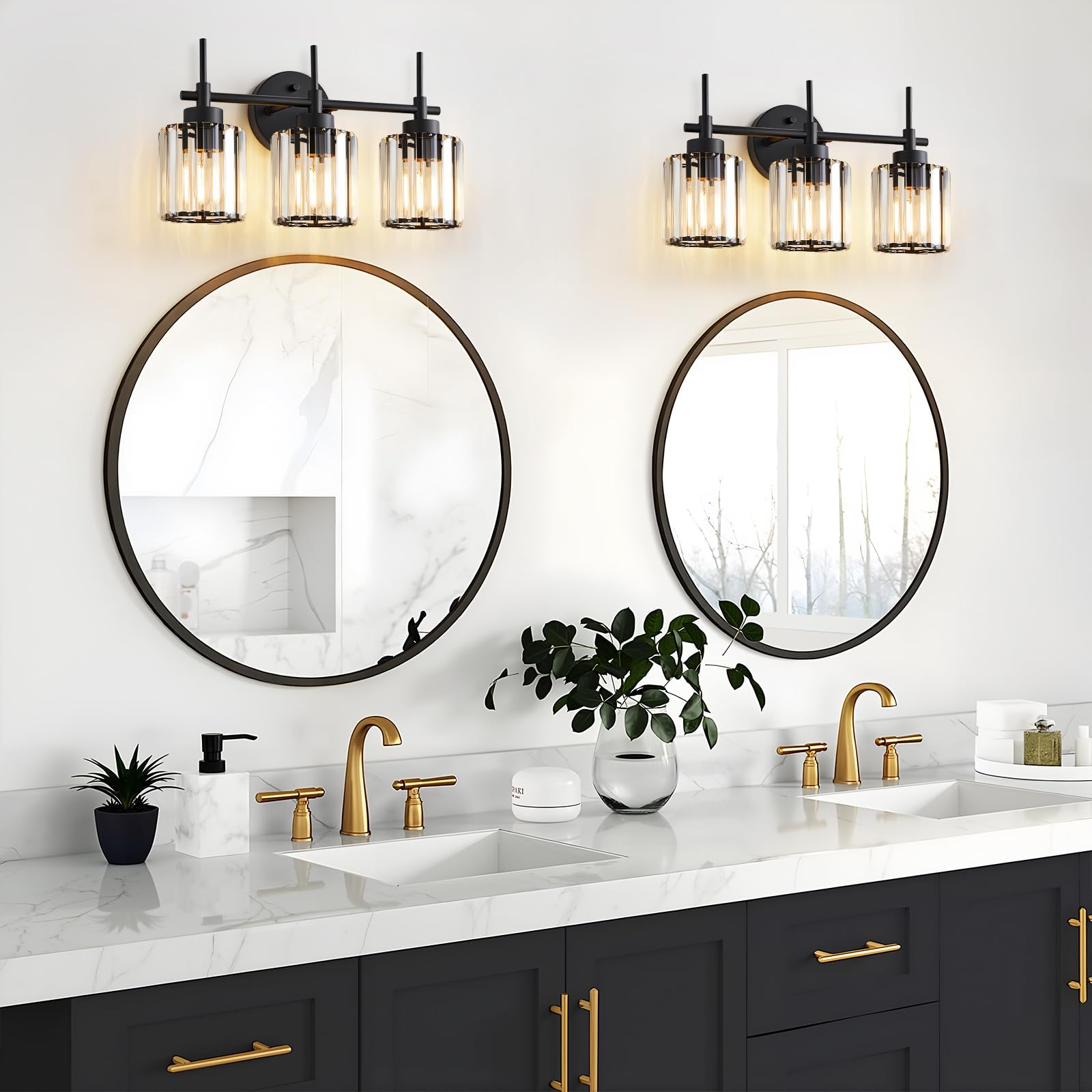 EJIAXIN crystal vanity fixture brightens entryway with refined glow