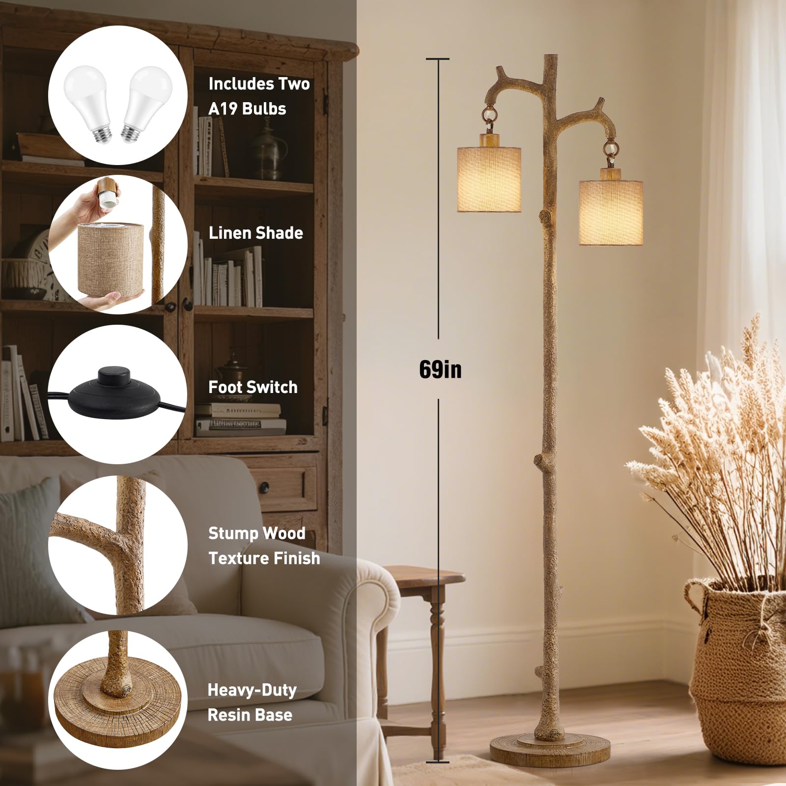 EJIAXIN two-light design with energy-saving LEDs supports reading sessions.
