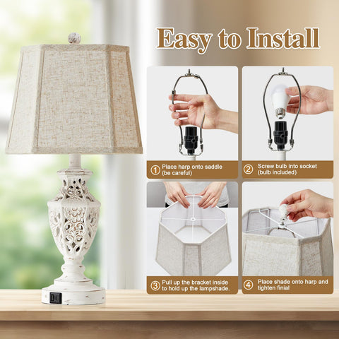 EJIAXIN cream lamps arranged on end tables for balanced lighting