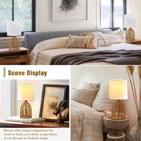 EJIAXIN linen shade close-up with soft, eye-friendly glow.