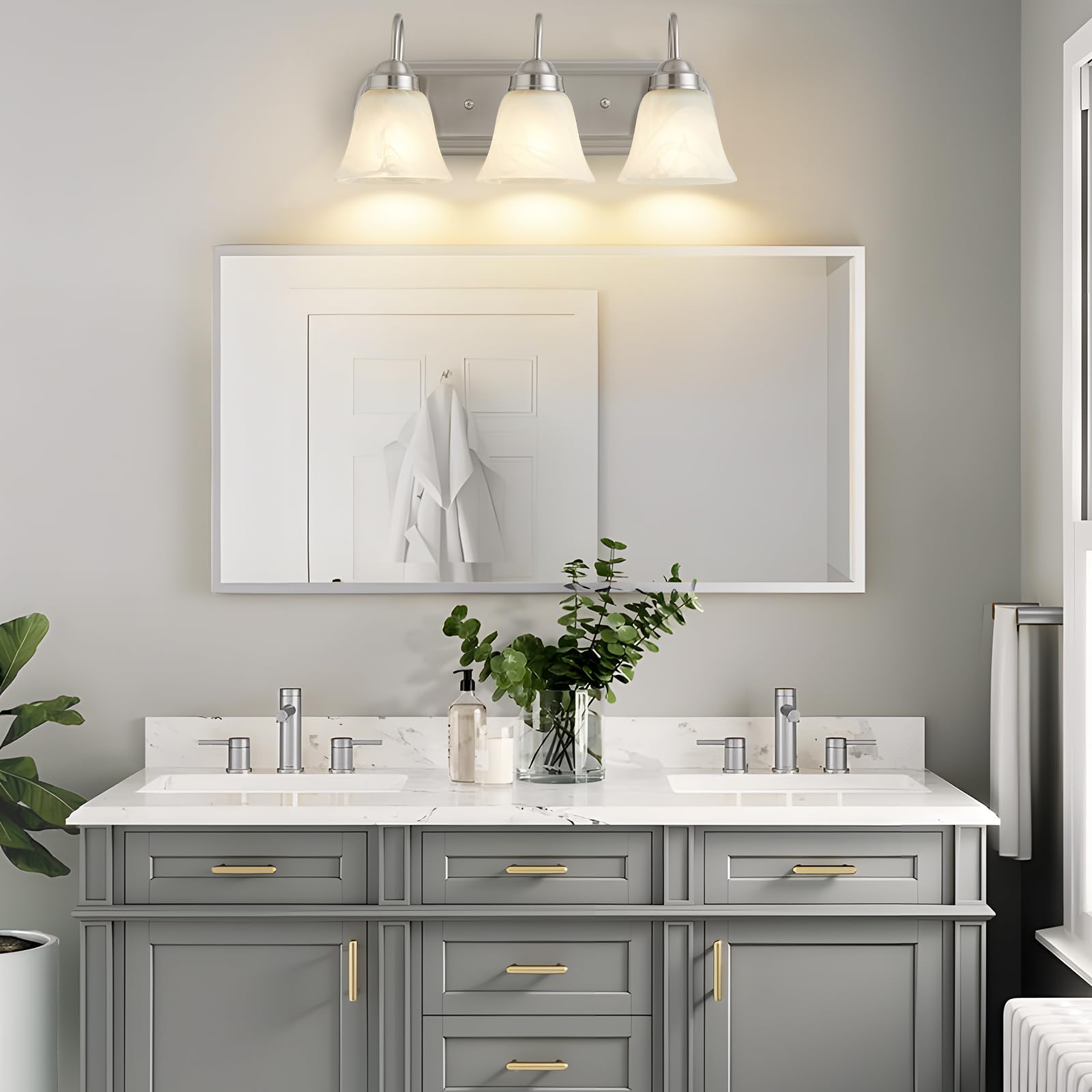 EJIAXIN modern vanity lighting in brushed nickel finish
