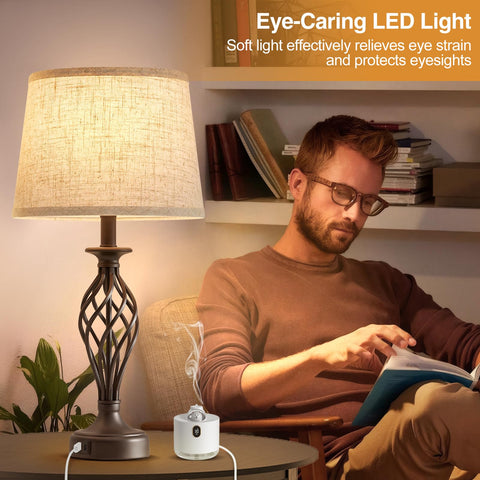 LED bulbs included provide warm, flicker-free illumination