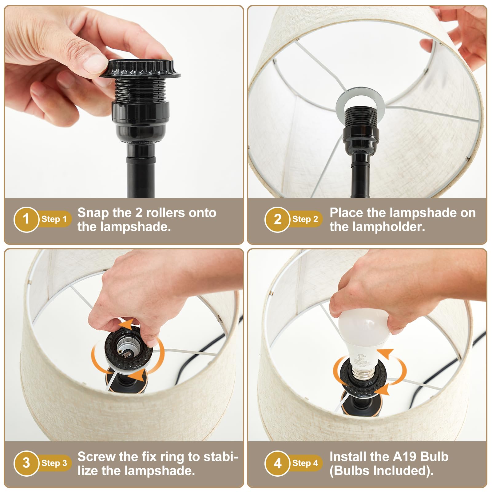 EJIAXIN Touch Lamps' sleek black design suits bedrooms and living spaces.