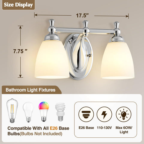 EJIAXIN chrome vanity light shade close-up highlights timeless design.