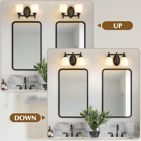 EJIAXIN vintage-style vanity light in black adds timeless charm to spaces.