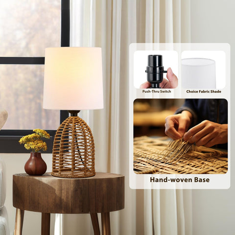 EJIAXIN woven rattan texture emphasizes boho farmhouse charm.