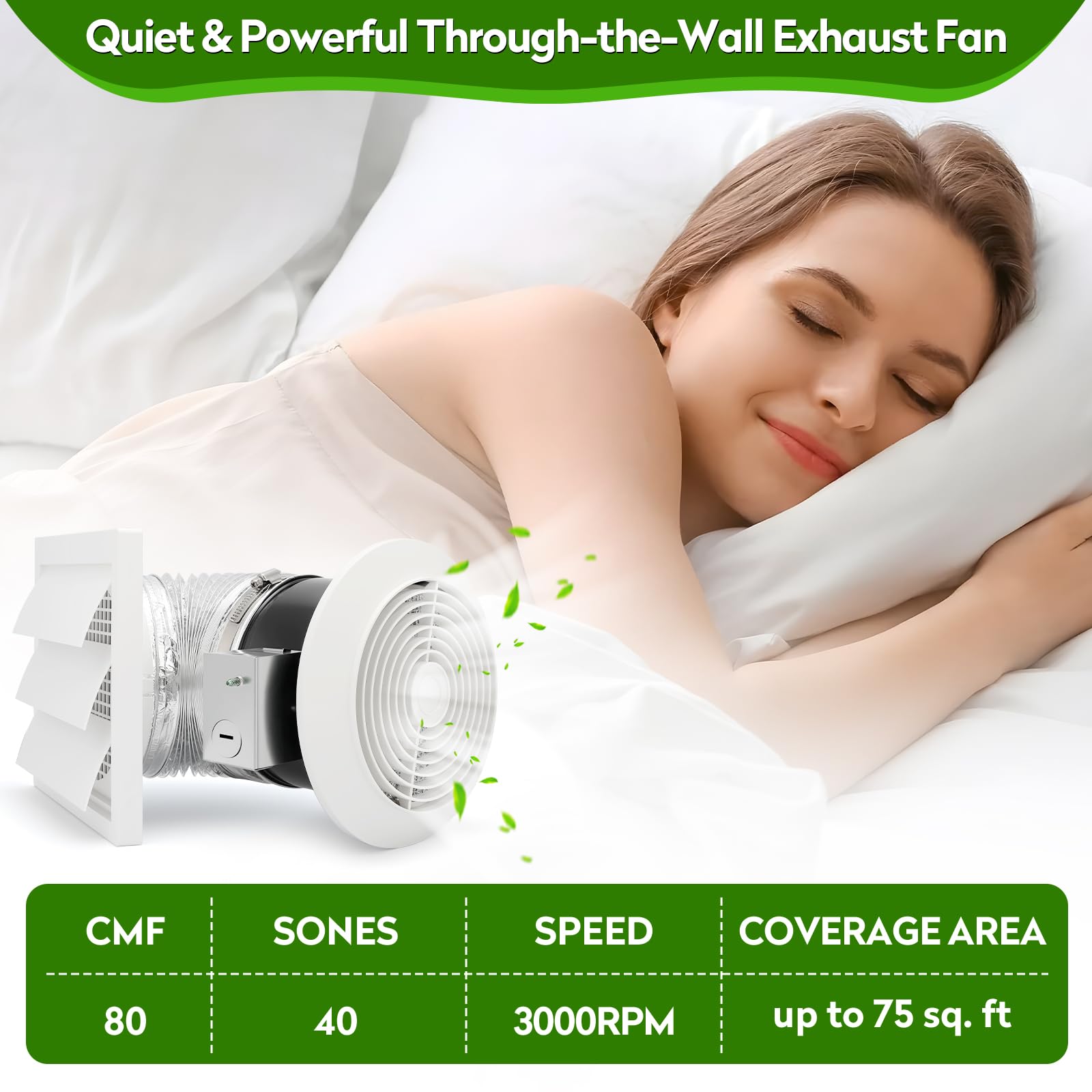 EJVFN 512M wall mounted unit showing 6 inch duct compatibility for easy spaces