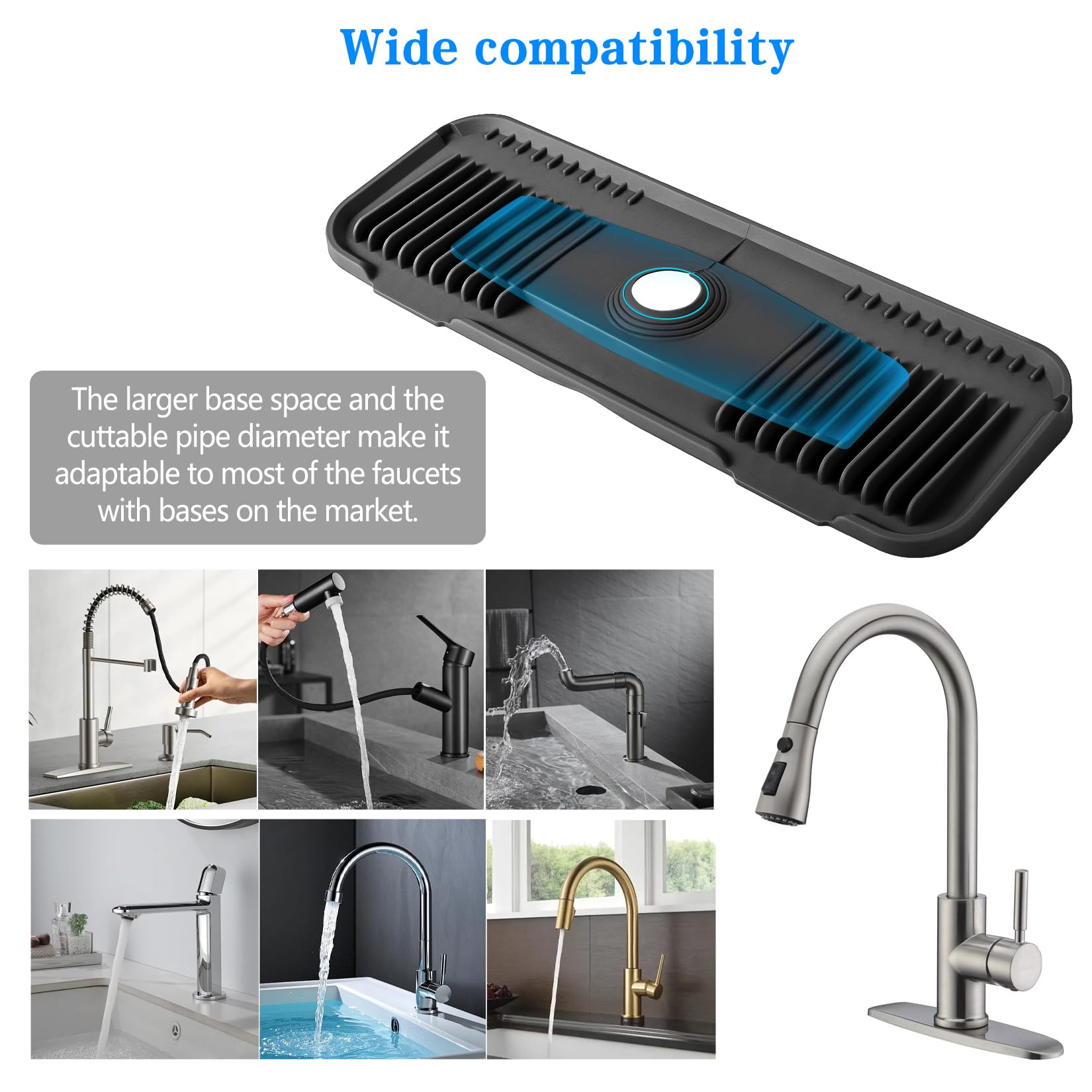 EK-Memory-fish faucet mat offers simple maintenance—wipe clean after use.