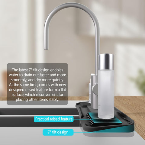 EK-Memory-fish faucet mat measures 16.7 by 5.5 inches for versatile fit.