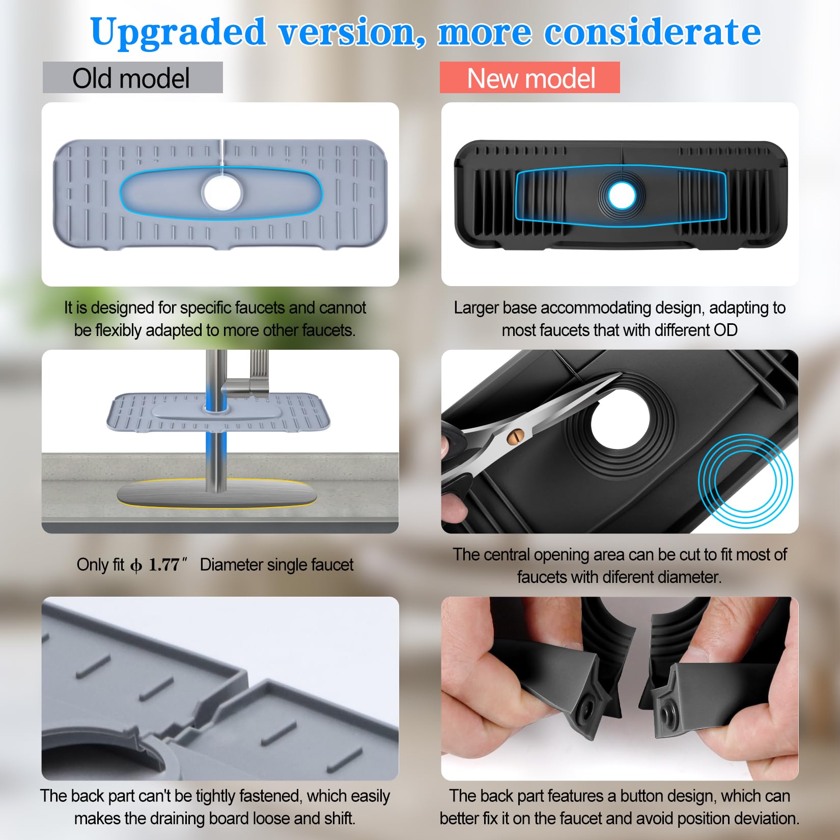 EK-Memory-fish faucet mat is reusable and dryable to avoid soggy mats.