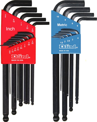 Eklind 13222 ball-hex L-key set with compact holder for quick access
