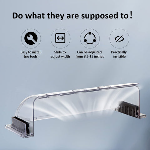 Transparent vent shield redirects airflow for balanced room comfort