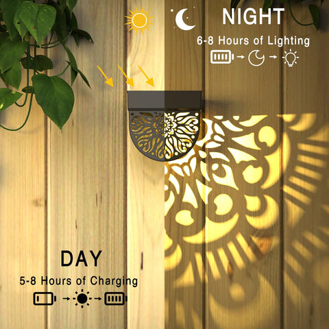 EKQ patio backyard solar lights six-pack for steps.