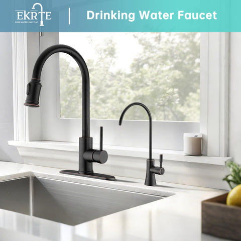 EKRTE bronze water filter faucet with 360-degree rotation for versatile use