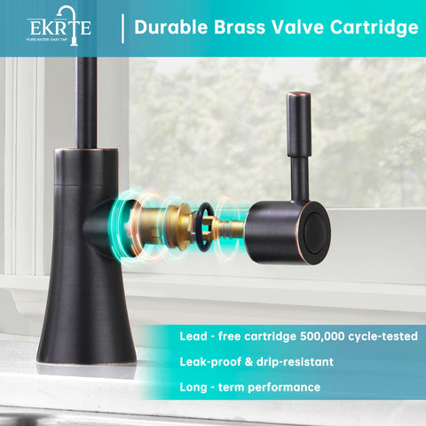 EKRTE bronze faucet installation with quick-connectors ready for setup