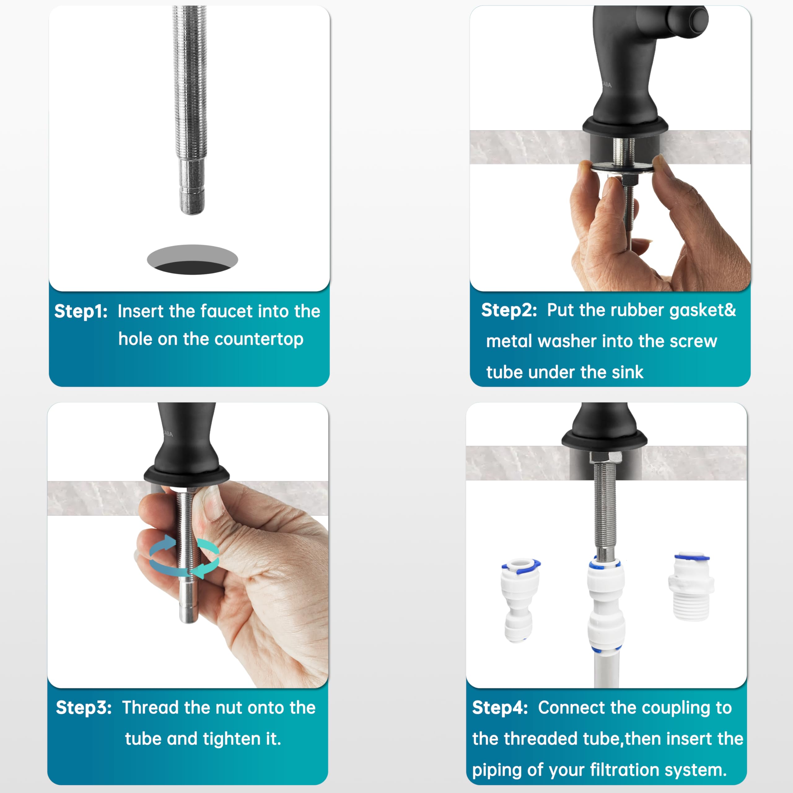 EKRTE oil rubbed bronze faucet tall height suited for under-sink installs