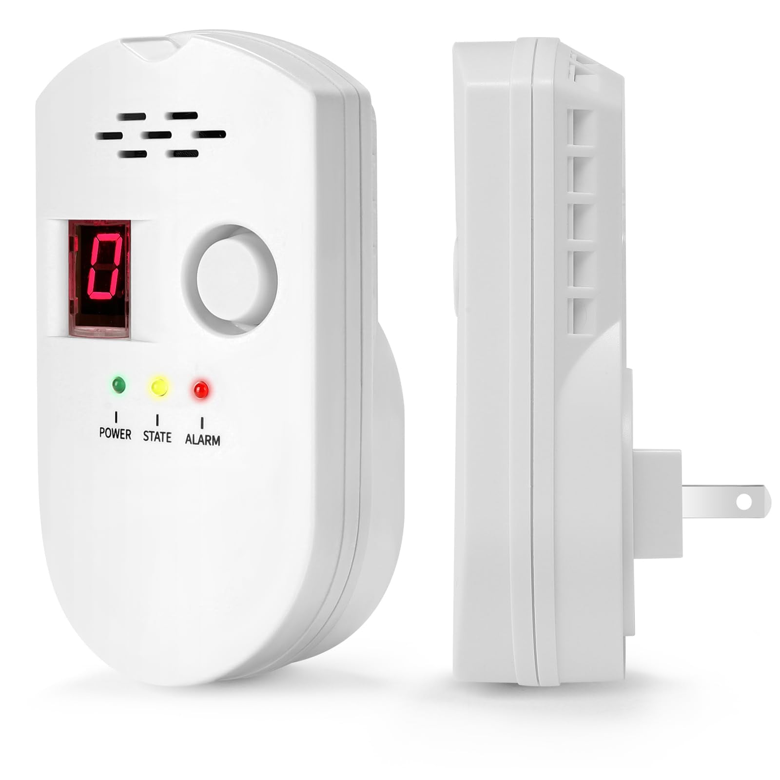 Eksahol Natural Gas Detector front view showing compact plug-in safety device for home use