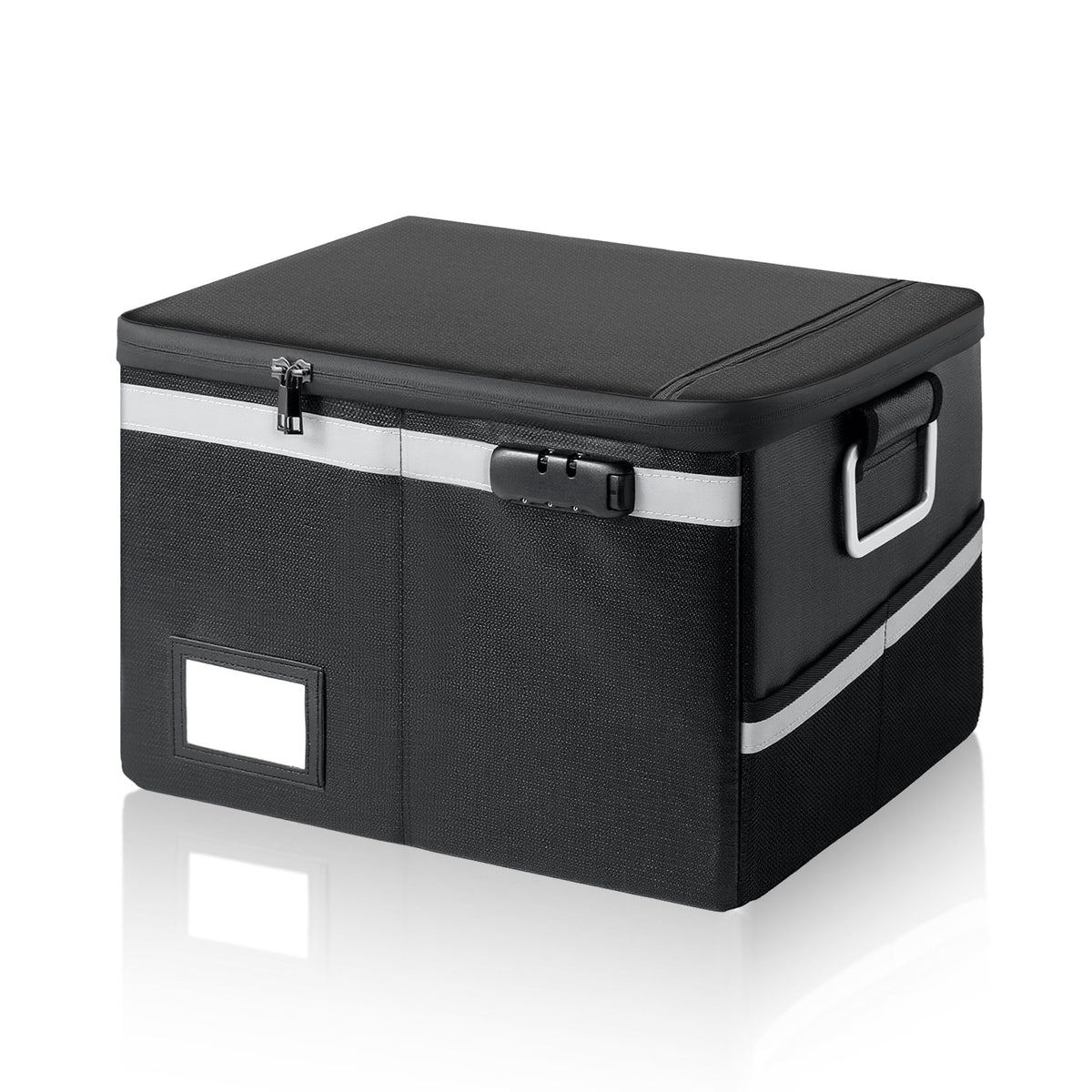 Ekunivers fireproof waterproof document box front view shows durable protection for important papers